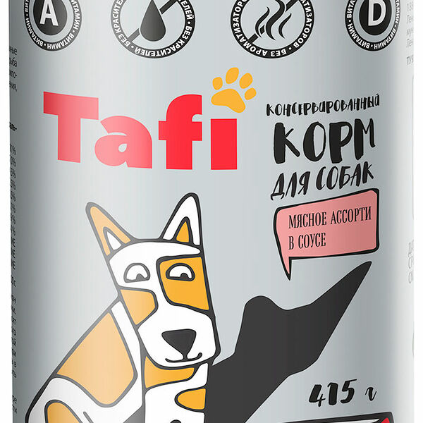 Влажный корм для собак Tafi Мясное ассорти 415 г