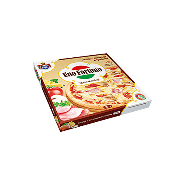 Пицца Uno Fortuno к/к с ветчиной и грибами 350г