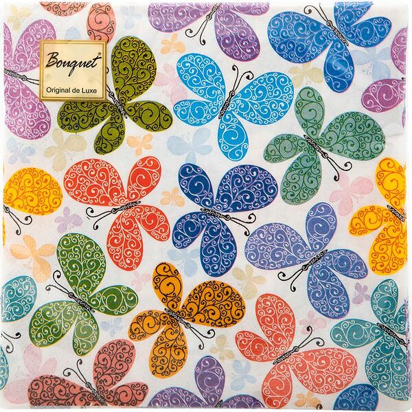 Салфетки бумажные Bouguet Original de Luxe 2 слоя 33x33см VPH307, 20шт