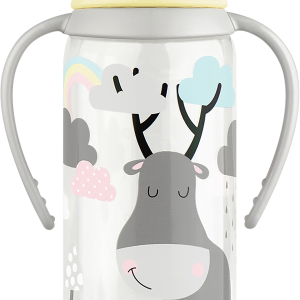 Бутылочка для кормления LUBBY 250мл с ручками и силиконовой молочной соской, с 0 месяцев, Арт. 11391/12