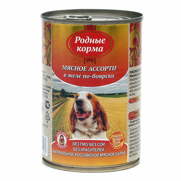 Мясное ассорти в желе по-боярски ТМ Родные корма 410г