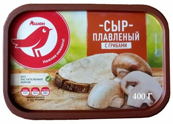 Сыр плавленый АШАН Красная птица с грибами 50%