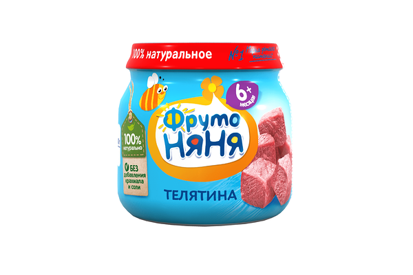 Пюре мясное ФрутоНяня Телятина, с 6 месяцев