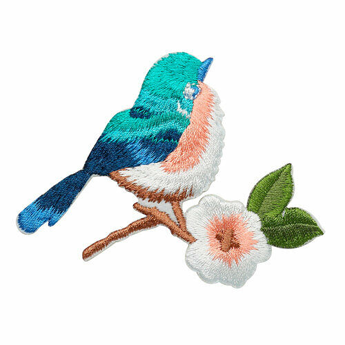 EMB-17051 Термоаппликация 'Синяя птица', 9*6,5см