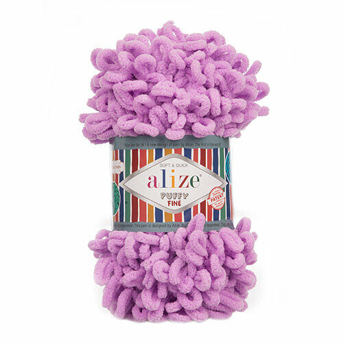 Пряжа Alize 'Puffy Fine' 100г 14м (100% микрополиэстер)(378 орхидея)