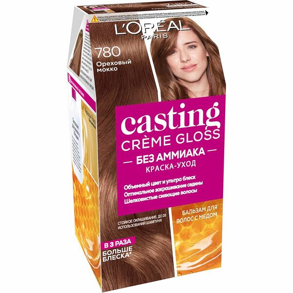 Стойкая краска-уход для волос L'Oreal Paris Casting Crème Gloss 780 Ореховый Мокко