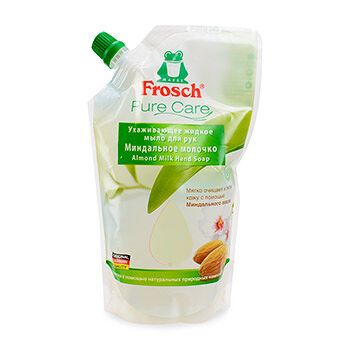 Мыло жидкое Frosch Миндальное молочко для рук запасной блок, 500 мл Германия