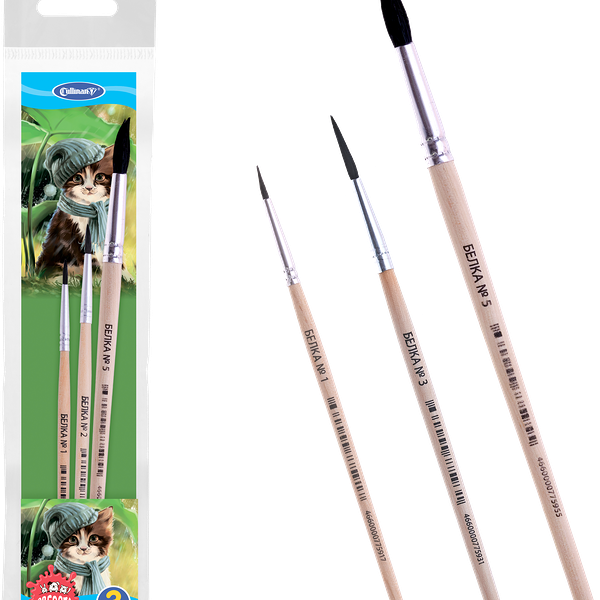 Набор кистей Форум Зверята №1.3.5 белка 3шт