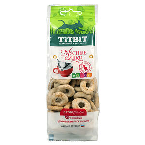 Лакомство для собак TiTBiT Мясные сушки с говядиной, 100г