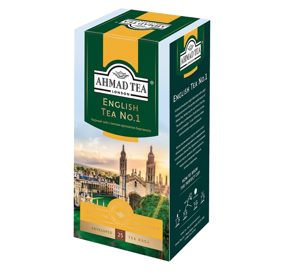 

Чай черный Ahmad Tea English Tea No.1 с ароматом бергамота байховый 25 пакетиков