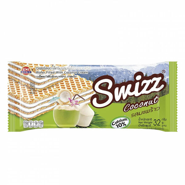 Вафли с кремом со вкусом кокоса Swizz, 32 г