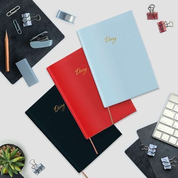 Ежедневник А5 недат. LOREX ROMANCE STYLISH COLLECTION 80 л. инт. обл. голуб. с тиснением ляссе фактура кожа тонир. бумага