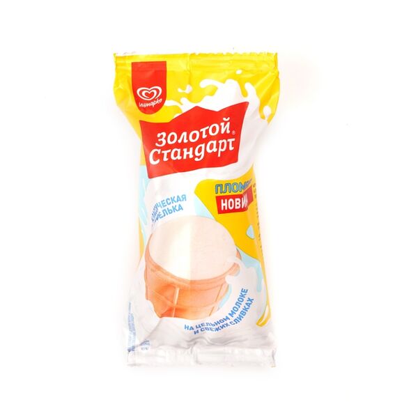Мороженое Золотой стандарт вафельный стаканчик пломбир без глазури 95 г