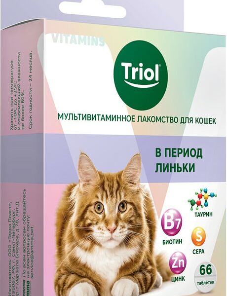 Лакомство для кошек Тriol Мультивитаминное В период линьки 33г