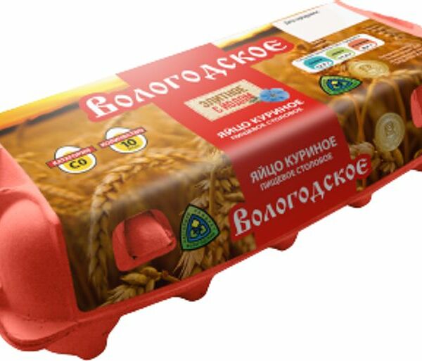Яйцо куриное Вологодское обогащенное йодом СО 10шт.