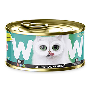 Корм влажный для кошек Woow holistic цыпленок нежный 100г, Россия