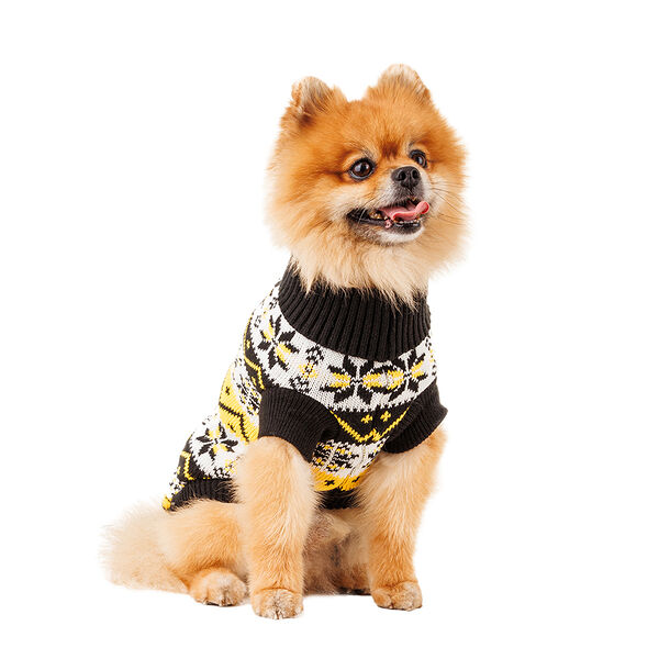 Свитер для собак с узором 35см L черный (унисекс)