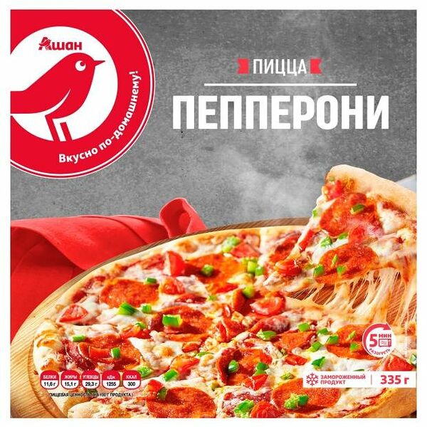 Пицца АШАН Красная птица Пепперони