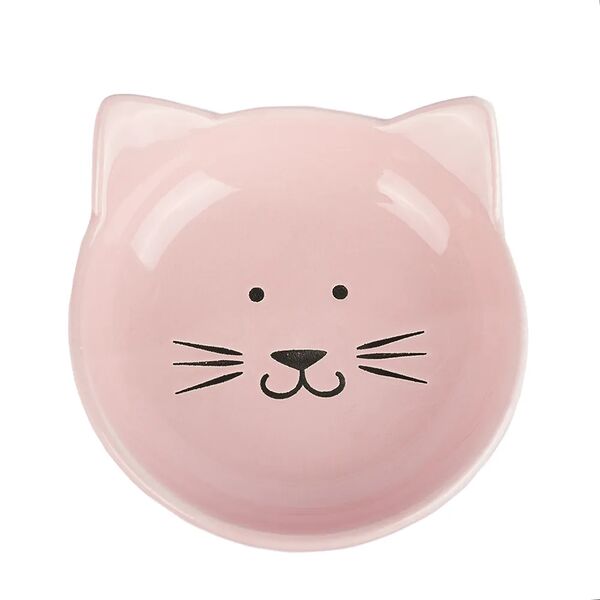 Миска-блюдце кошечка розовая 12см