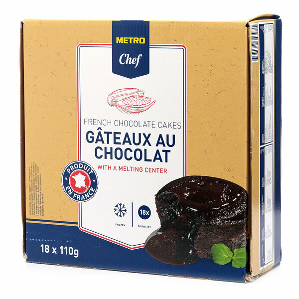 Шоколадное пирожное Gateaux Au Chocolat, замороженное 110 г*18 шт ТМ Metro Chef (Мэтро Шеф)