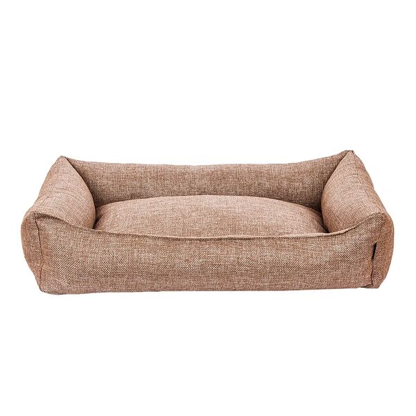 Лежак Rurri Рогожка для кошек и собак средних и крупных пород со съемным чехлом, 90х70 см,  бежевый