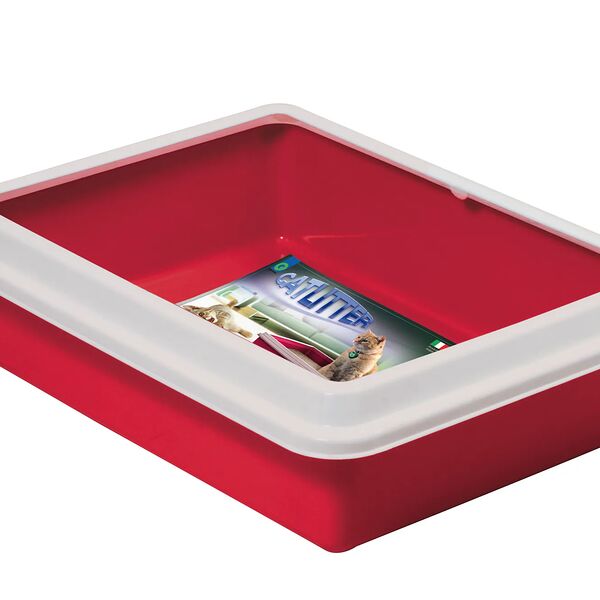 Туалет с бортиком 43,5х34х11см красный