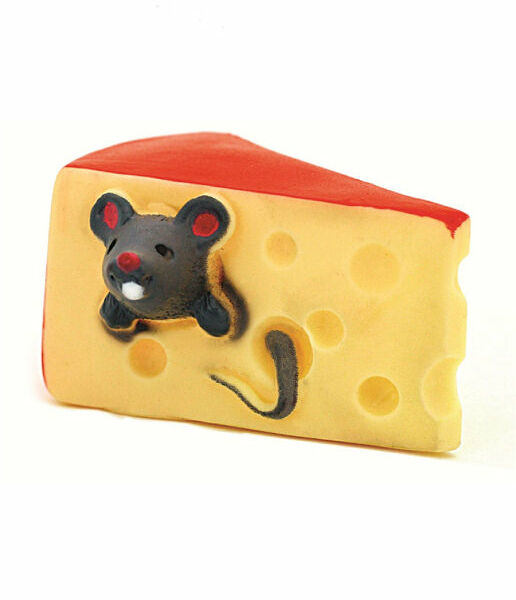 Игрушка МЫШКА В СЫРЕ С ПИЩАЛКОЙ для собак, 9,5см LILLI PET   