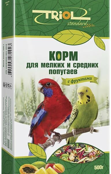 Корм для птиц Triol Криспи для мелких и средних попугаев 500г