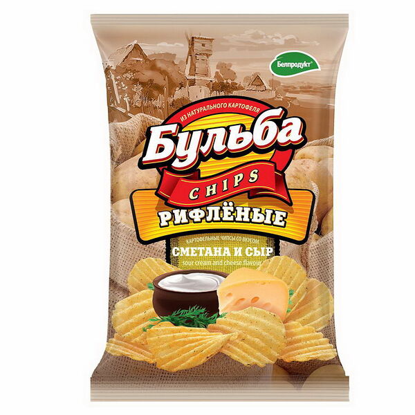 Чипсы Бульба chips из сырого картофеля со вк сметаны и сыра 75г