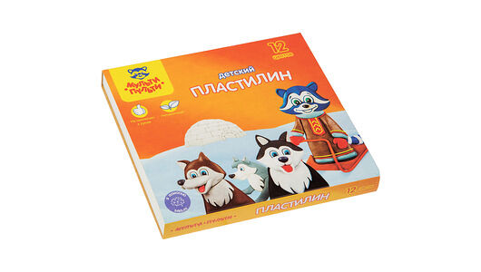 Пластилин Мульти-Пульти Енот на Аляске, 12 цветов