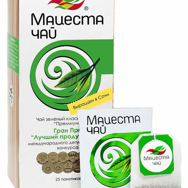 Чай зеленый Мацеста чай Премиум классический в пакетиках, 25х1.5 г