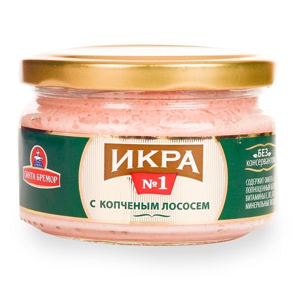 Икра деликатесная с копченым лососем Санта Бремор, 180г
