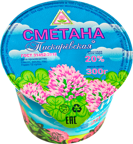 

Сметана Пискаревский Молочный Завод Пискаревская 20% ГОСТ 300 г