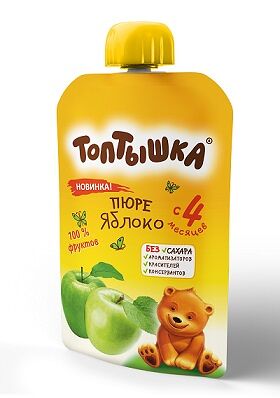 Пюре из яблок с 4 мес.90 г ДП  гуалопак  Топтышка