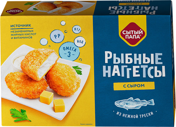 

Наггетсы Сытый Папа рыбные с треской и сыром