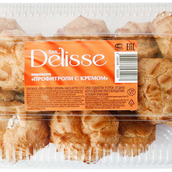 Пирожные DELISSE Профитроли с кремом, 175г