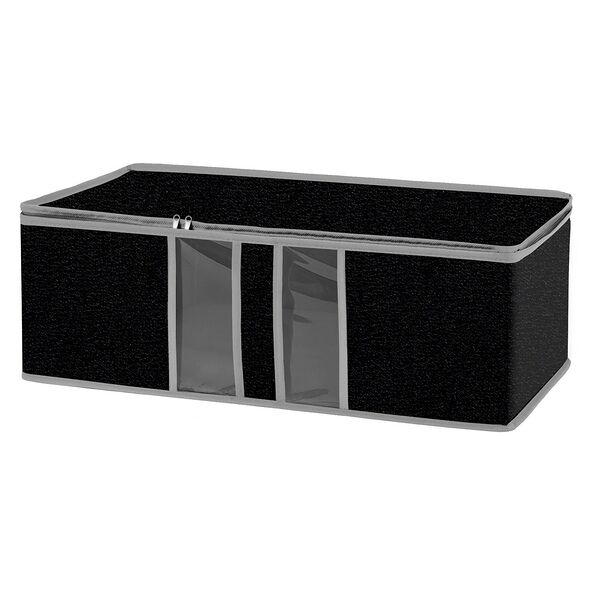 Кофр для хранения Рыжий Кот с крышкой, 60 х 30 х 20 см, спанбонд, черный