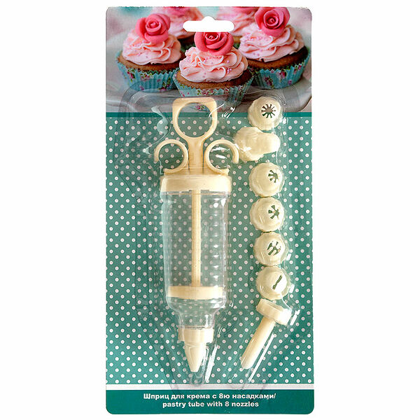 Шприц для крема Ningbo Mascube с 8 насадками, 1 шт