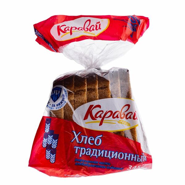 Хлеб Каравай Традиционный ржано-пшеничный половинка в нарезке 345 г