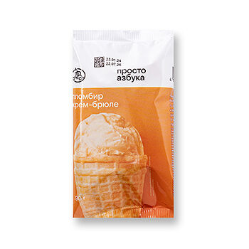 Мороженое пломбир «Просто Азбука» крем-брюле 15% 90г, Россия