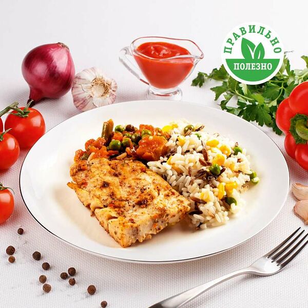 ПалычЛанч Рыба по-гречески с рисом и овощами 220 г