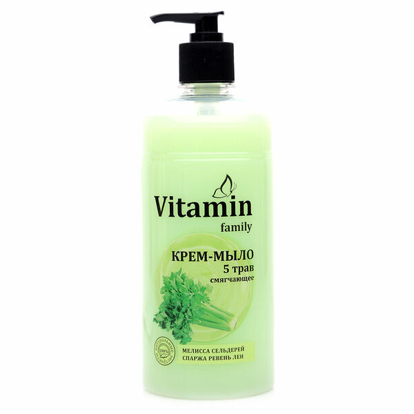 Крем-мыло Пять трав смягчающее ТМ Vitamin Family (Витамин фемали)