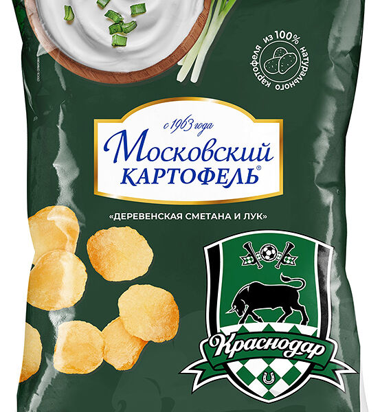 Чипсы Московский картофель Деревенские Сметана и лук