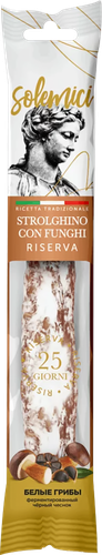 

Колбаса Solemici Strolghino Con Funghi сыровяленая полусухая 110 г