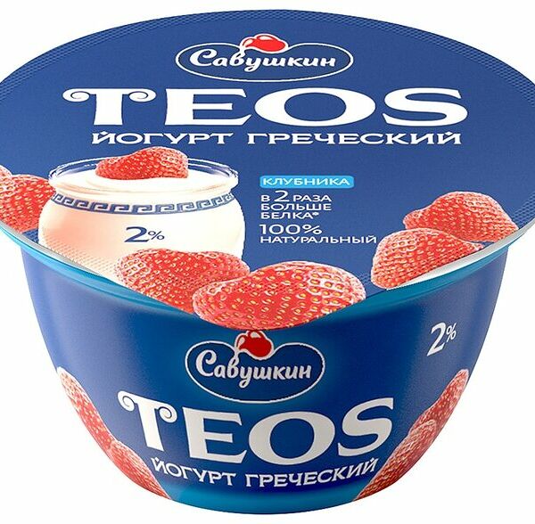 Йогурт греческий Teos Клубника 2%