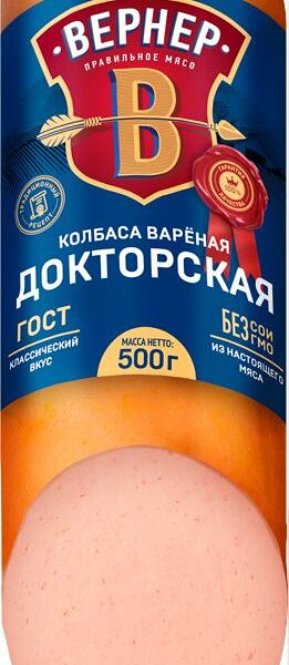 Колбаса варёная Вернер Докторская категория А, 500 г