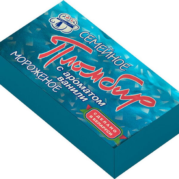 Мороженое СЕМЕЙНОЕ пломбир ванильный брикет вес 230г Хладокомбинат №2