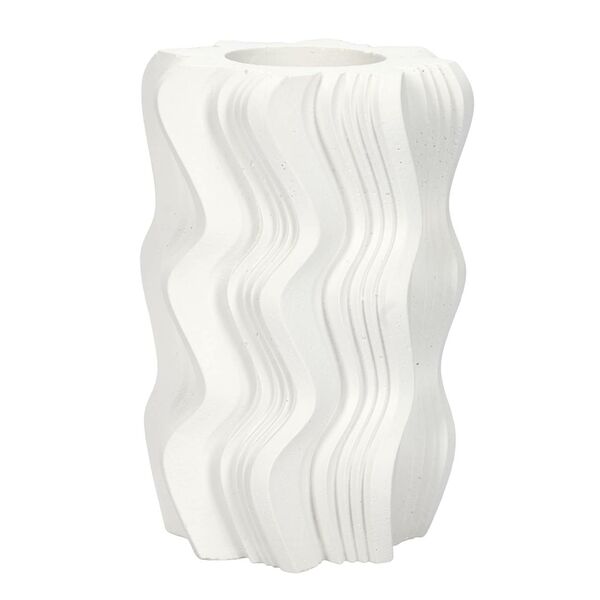 Ваза декоративная Волна 17х11 см гипс белый