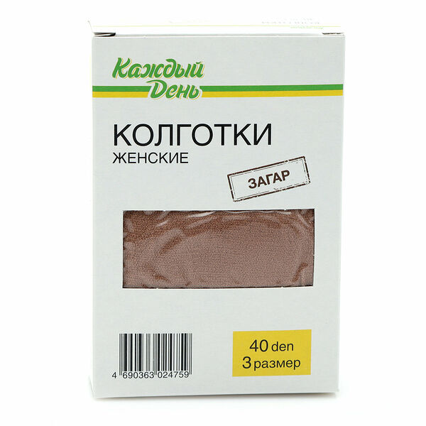 Колготки Каждый день 40 загар, размер 3