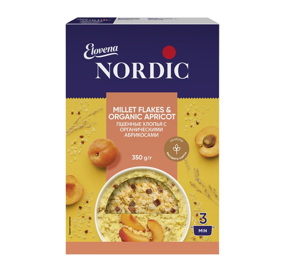 

Хлопья пшённые Nordic с органическими абрикосами